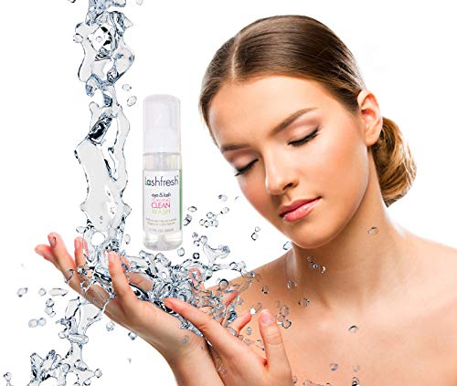 Lashfresh Eye & Lash Foaming Clean Wash Eyelash Extension Cleanser Organic/Natural + Style and Cleansing Brush 50ml