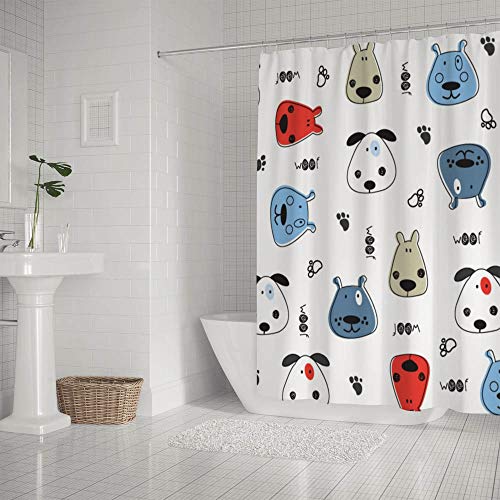Rideau de douche anti éclaboussures en tissu polyester facile à nettoyer - 3
