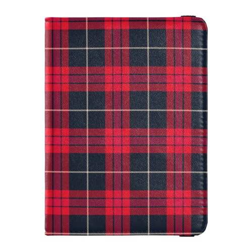 Custodia per passaporto per donne e uomini per da viaggio con blocco RFID motivo scozzese color crema Verde e blu. Taglia unica Casual