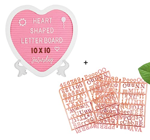 G Gamit Rose Gold Letters And Heart-Shaped Felt Letter Board Message Sign #TOP6