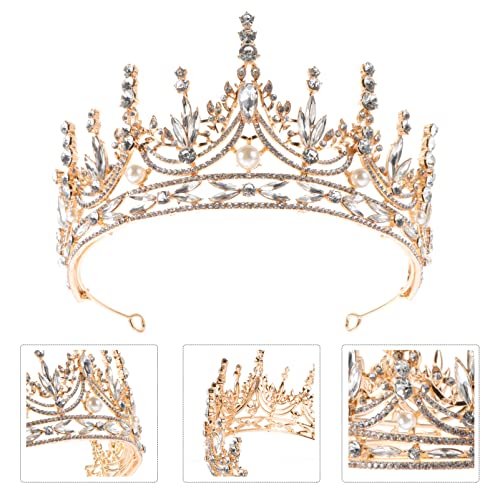 Tiara de quinceañera con corona de cristal vintage para tocado de novia 3