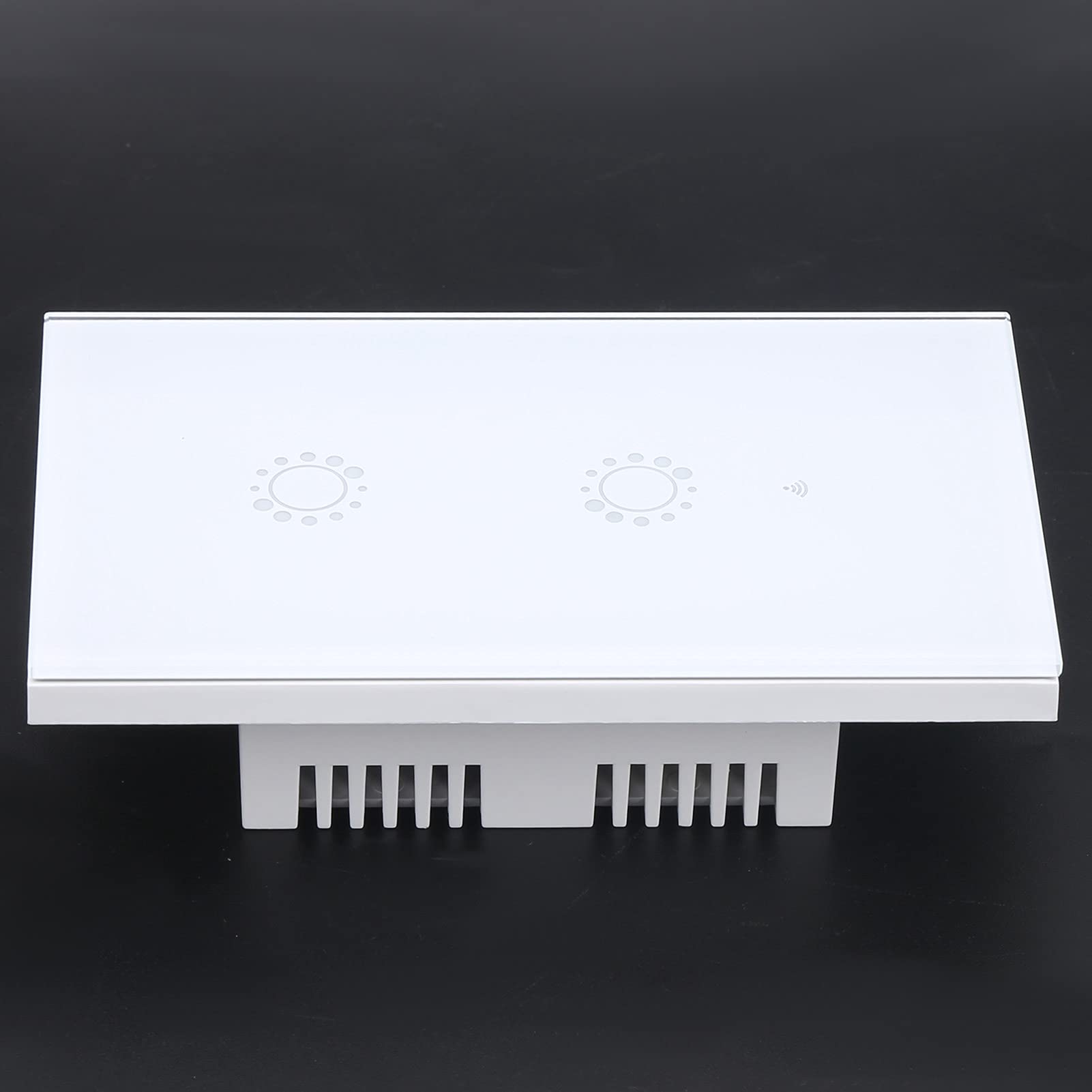 Yosoo Health Gear Interruptor Táctil Wifi, Interruptor Táctil Inteligente de 2 Canales de 95 a 240 VCA, Control Remoto de Aplicaciones, Soporte de Voz, de Luz de Pared para Usuarios de Talleres de