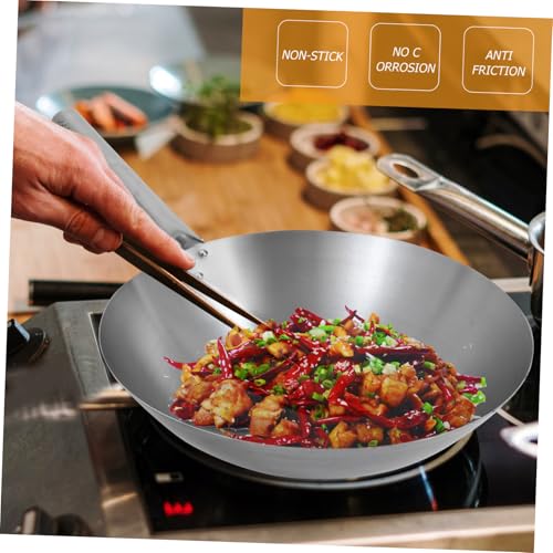 Sartén Wok de acero inoxidable con mango y diseño antiadherente miniatura 5