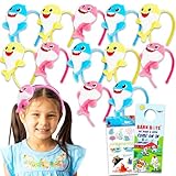 Baby Shark Party Favors for Toddlers - Bundle with 12 Baby Shark Singing Headbands for Kids Plus Stickers, More | Baby Shark Goodie Bag Stuffers