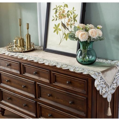 Nappe rectangulaire anti-poussière en velours épais pour protéger et décorer la table à manger - 7