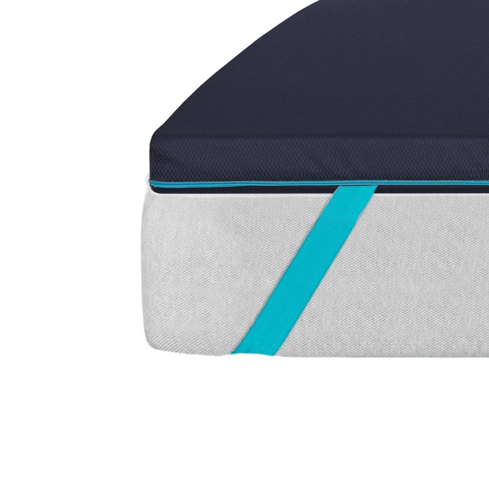 Cecotec Topper Viscoelástico Flow TopSerenity 90x190. Cubrecolchón Sobrecolchón. Viscoelástica 100% de 5 cm de Altura, 4 Correas Elásticas Antideslizantes, Funda Exterior con Cremallera