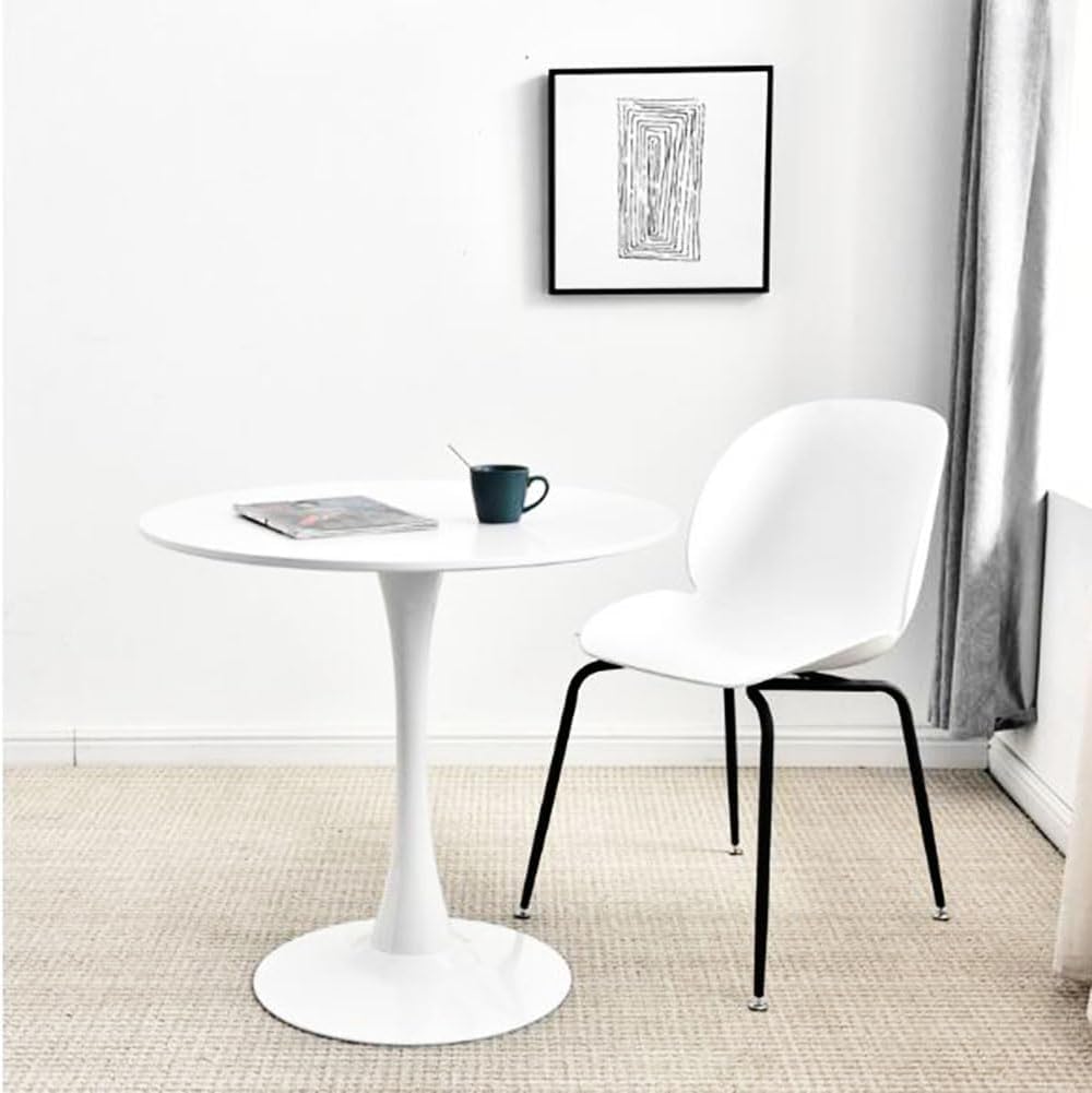 Elegante tavolo da bistrot rotondo con piedistallo in marmo nero, per cucina e soggiorno, dimensioni compatte 50100 cm, mobili moderni e funzionali.
