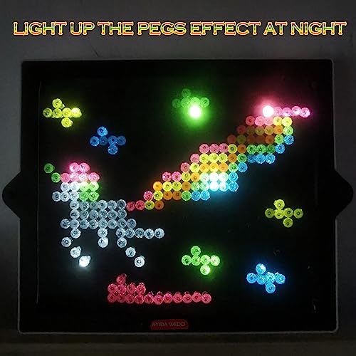 Image of 320Pcs Pegs Refill for Light Brite，Light Bright Glow Pegs 8 Colors with Excellent Clear, LED Light Up Board Toy Replacement Peg for Kids Aged 3 +