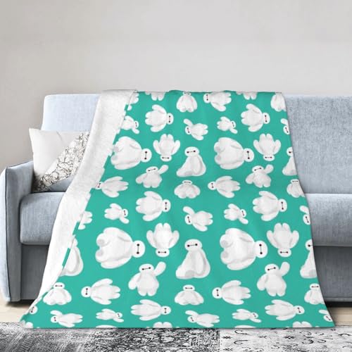 毛布 ベイマックス アニメ 軽量 ブランケット フランネル 洗える 静電気防止 暖かい 柔らかい ふわふわ 四季適用 プレゼント 150X125cm