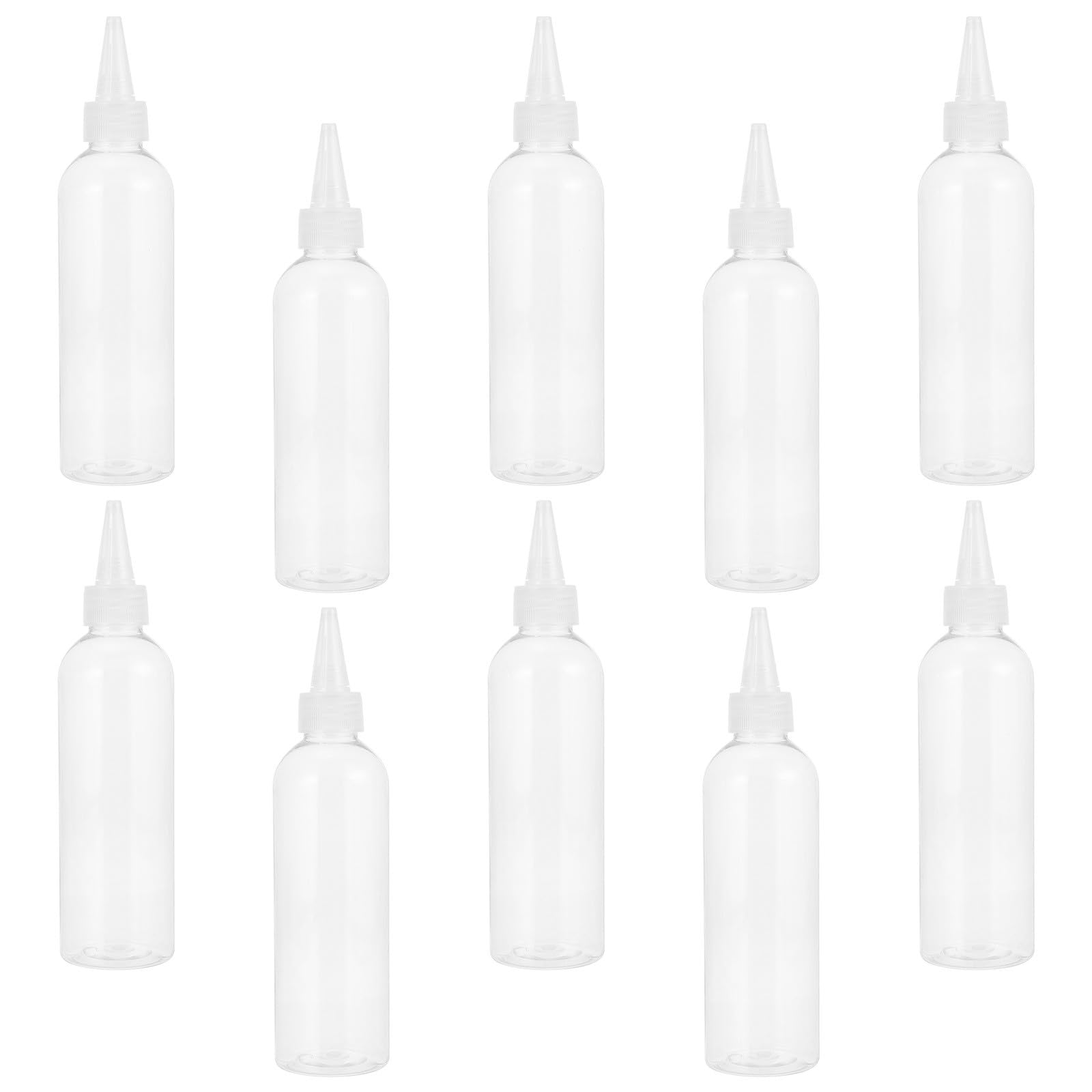 Botellas exprimibles de plástico que evitan derrames de líquidos cosméticos en peluquería