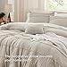 Bedsure Beige Oversized King Size Comforter Set - 4 Pieces Pinch Pleat Bed Set, Down Alternative Bedding Sets for All Season, 1 Comforter, 2 Pillowcases, 1 Decorative Pillow