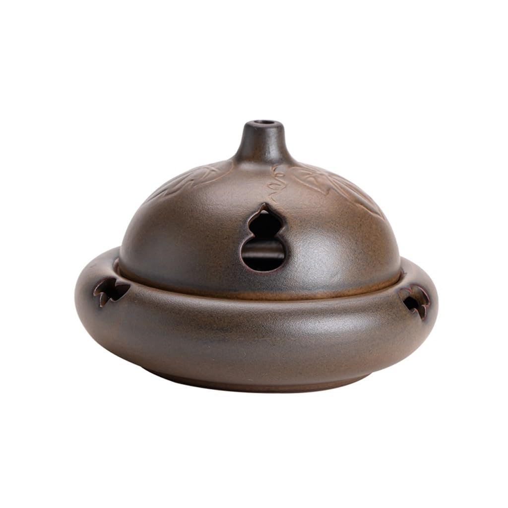 Incense Holder Base Ceramic Incene Burner withl Lid, Cone, Porcelain Censer Suitable for Coil/tower Incense, for Home Office Teahouse Meditation