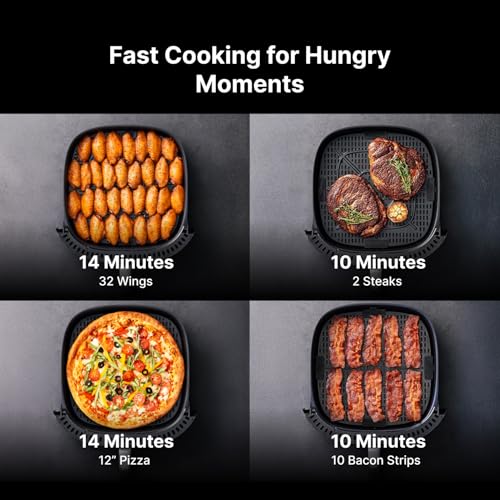 Image of Typhur Dome 2 Large AI Smart Air Fryer, 15-in-1 Dual Heating, Self-Cleaning | Top & bottom heating | PFAS-free ceramic basket | fits 12 inch pizza or steaks | whisper-quiet cooking | 120V