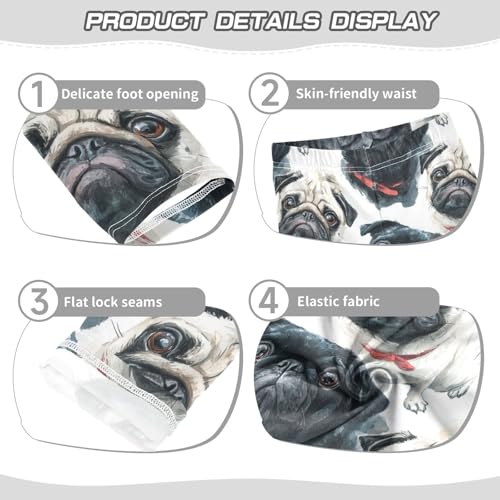 Girls Leggings White Black Pugs Animals Soft Toddler Leggings for Girls Kids Pants Size 4T-10T3