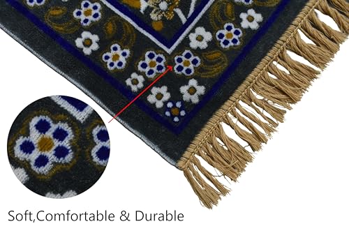 Image of Janamaz Prayer Mat - Turkey Soft Velvet Namaz Mat | Premium Aasan for Daily Salah, Janimaz Namaz, Comfortable & Durable Prayer Mat | 44x27 Inch, (19)