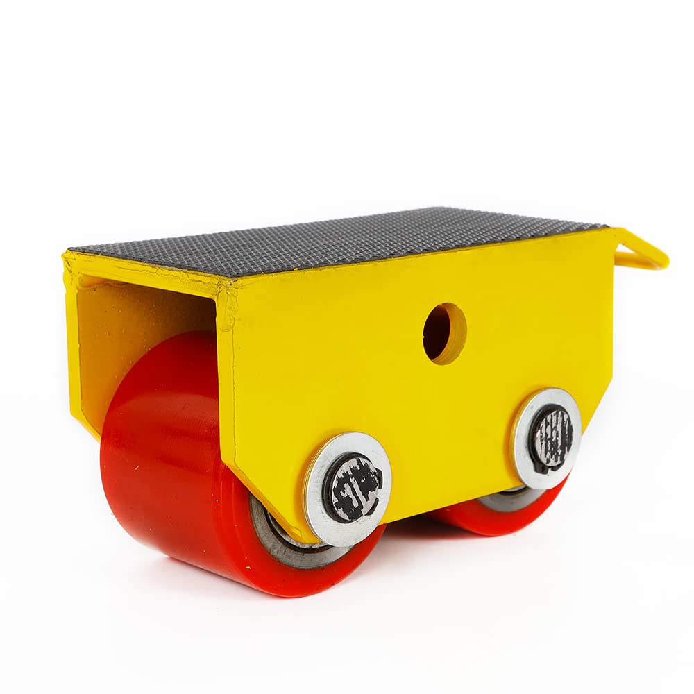 Hochwertige Panzerrollen Schwerlast 2.5T Transportrollen aus Stahl, Schwerlastrollen Maschinen Roller - Transportfahrwerk 2 Roller für Maschine Transporthilfe (Gelb)