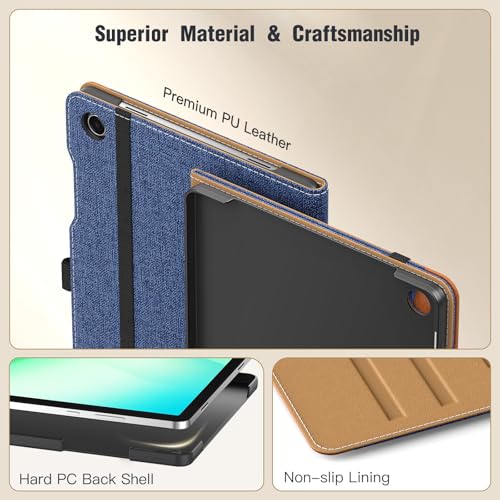 Image of MoKo Case for Samsung Galaxy Tab A11+ /A9+ Plus 11 Inch, Denim Blue & Brown