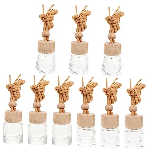WOFASHPURET 9Piezas Botella De Difusor De Vidrio para Aromas Cuadradas y Cilíndricas para Ambientador Hogar