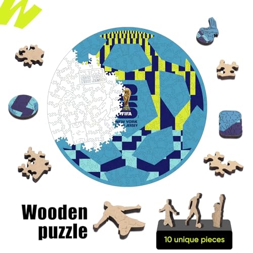 Image of FIFA World Cup 2026 Wooden Puzzles-5MM Thick Officially Licensed New York-New Jersey Ball Poster Puzzles-Premium World Cup 2026 Merchandise, Gift for Football Fan, Jigsaw Puzzle for Adult