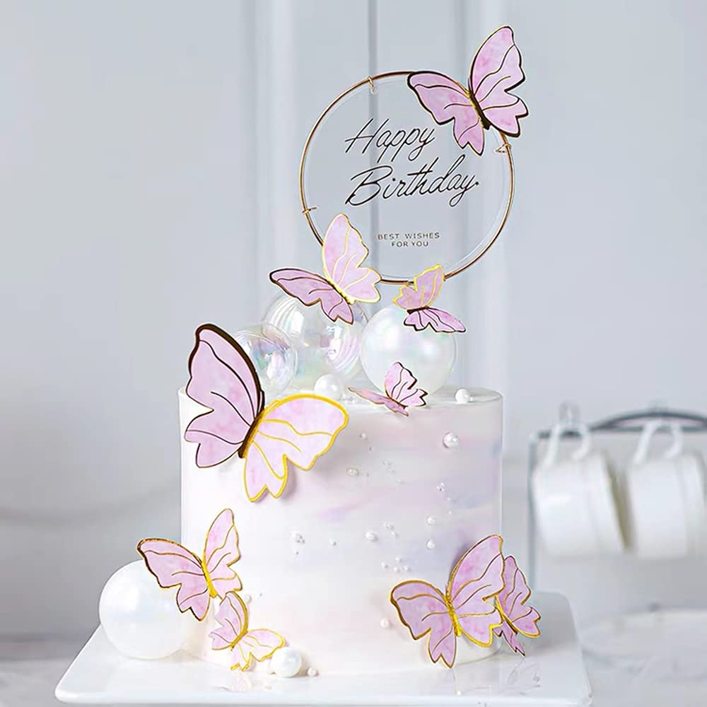 Set di decorazioni per torte con una farfalla 1 grande topper per torta
