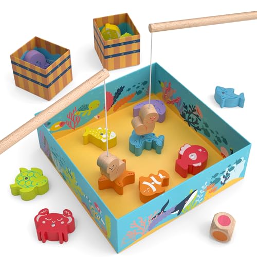 Merle Toys® Angelspiel ab 2 Jahre: Spielzeug ab 2 Jahre 3 4 Jahren, Fische...