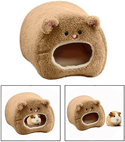 Itian Hamster Bed, Handmade Small Animals House Cute Bed Hamster Shaped Plush Cotton House, Mini Soft and Warm House for Rat Cute Small Animal Bed