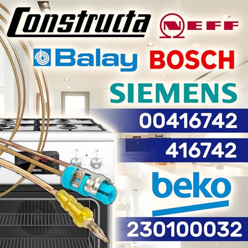 Thermoelement Gas des Gasherd 520 mm mit dem Originalcode 230100032 für Beko 00416742 416742 für Bosch für Siemens - MADE IN EU - Garantie 10 Jahre - MONTERAL