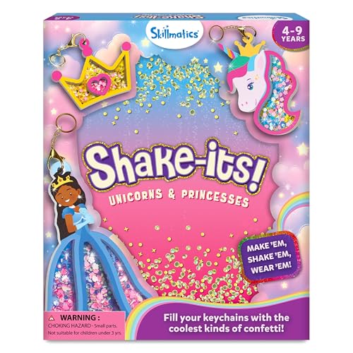 Skillmatics Shake-its Unicorns & Princesses Glitter Craft Kit for Kids