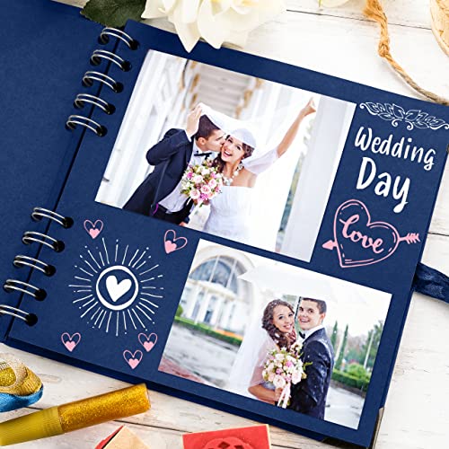 image for Bstorify Square Scrapbook Photo Albums 7 x 7 Inch Blue Hardcover with 