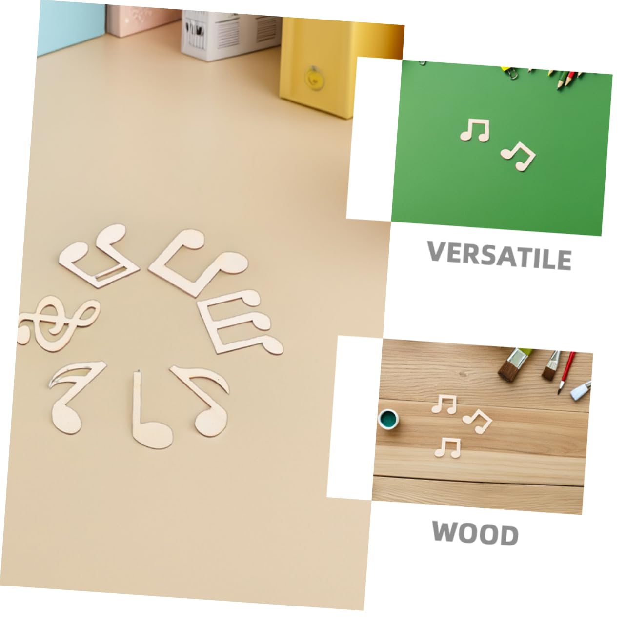 100piezas Notas Musicales De Madera Sin Terminar Manualidades Notas Musicales De Decoración Para Fiestas Diy Recortes De Música Para Manualidades Infantiles