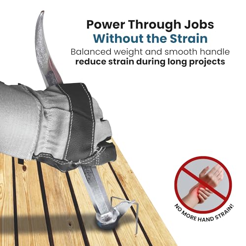 Jokari Industrial Strength 14-Inch Staple Remover Tool, Heavy-Duty Staple Puller and Hammer Bar for Carpentry, Upholstery, Flooring and Carpet Removal, Removes Air Gun Staples Cleanly Without Damage