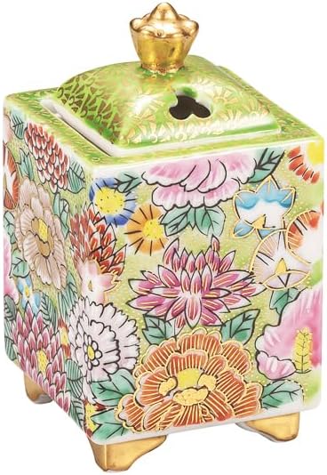 Kutani Yaki Wataya No. 3.2 Incense Burner, Real Gold Hanazumi K9-1472