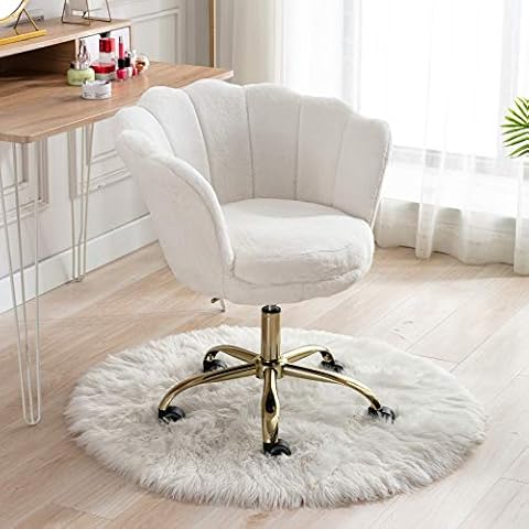 WAHSON OFFICE CHAIRS Silla Escritorio Piel Sintética Giratoria Patas Doradas Altura Ajustable Cover
