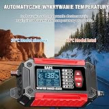 12 V ładowarka do akumulatora samochodowego, 6 A, tester baterii 100 – 2000 CCA 4 – 120 Ah, ładowarka do akumulatorów, analizator, kompatybilna z ołowiem 12 V, AGM, żelem, do samochodu, SUV, motocykla