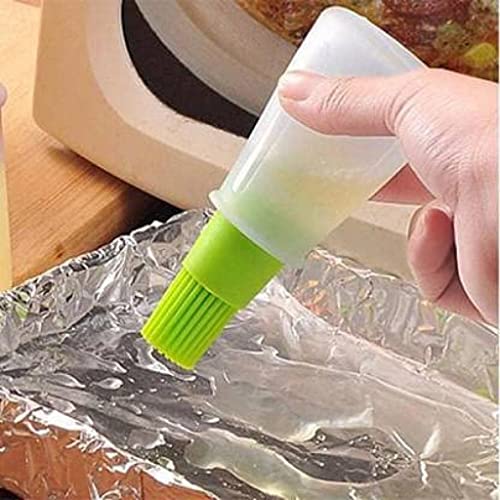 Image of Khedu Feb (1 pc's) Silicon Heat Resistant Oil Brush with Spatula and Silicone Cooking Oil Bottle Basting Brush Set for Kitchen Pastry, Grilling, Baking, BBQ (Multi Color)
