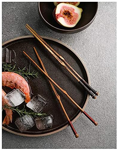 Baguettes en Bambou de Style Japonais avec personnalité créative Naturelle, Vaisselle Asiatique, 5 Paires(Color:Zizhu)