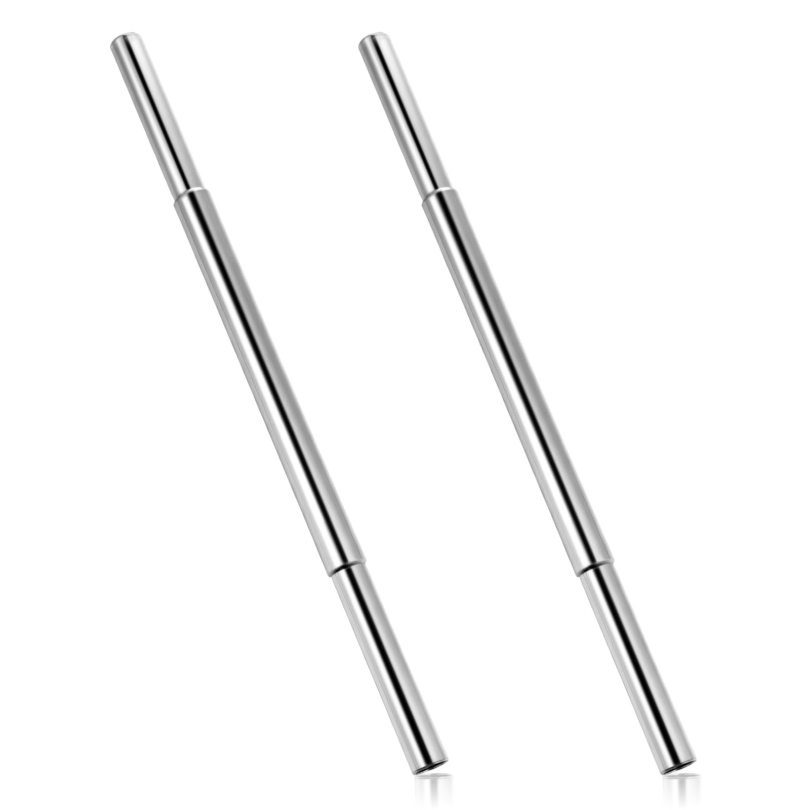 2PCS Golf Shaft Extension 0.58in Aluminum Alloy Golf Club Extensions Kit Putter Shafts Length Adjustment Tool for Irons and Woods Golfs Steel Clubs Replacement Parts(Silver)