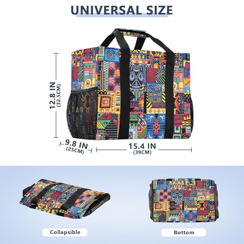 Nander Tribal Aztec Print Foldable Tote Bag Waterproof Sandproof Women Beach Bag Handbag Gym Bag Travel Shopping Bag2