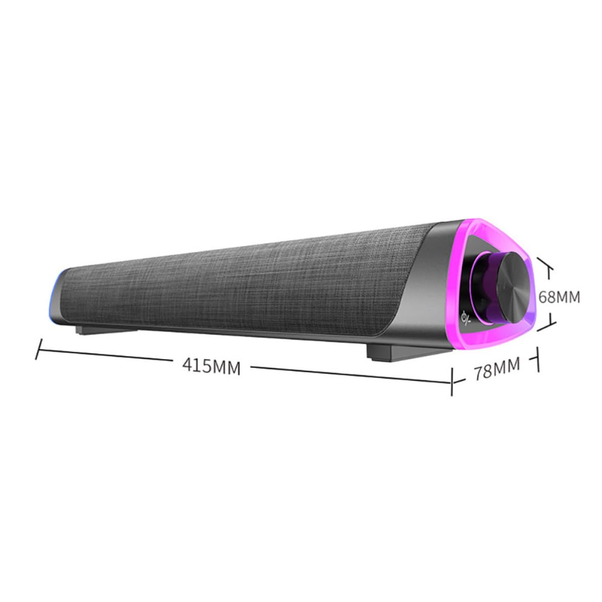 Soundbar Cablato Stereo Doppio Altoparlante, Potenza 6w, Design Compatto Nero per Esperienza Immersiva in Ufficio e Gioco