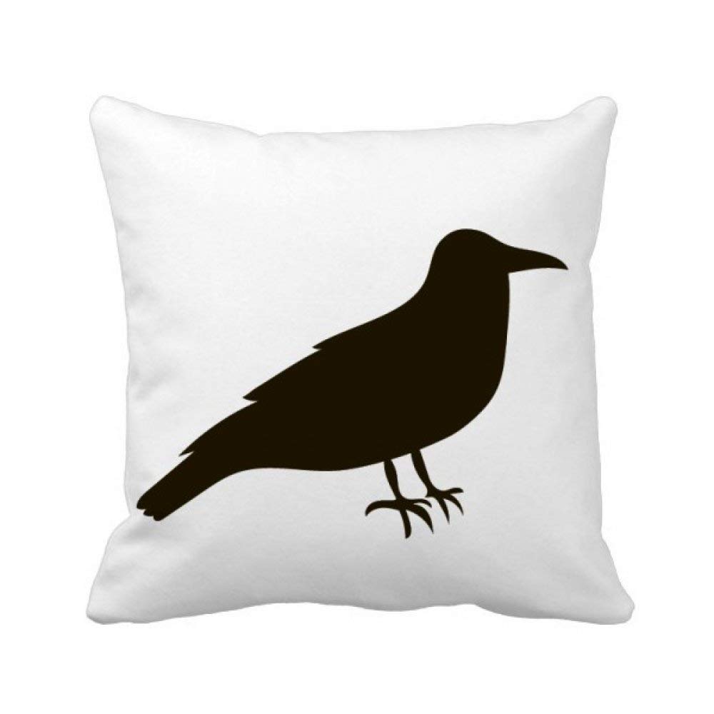Housse de coussin corbeau noir décoration salon taie carrée gothique chic