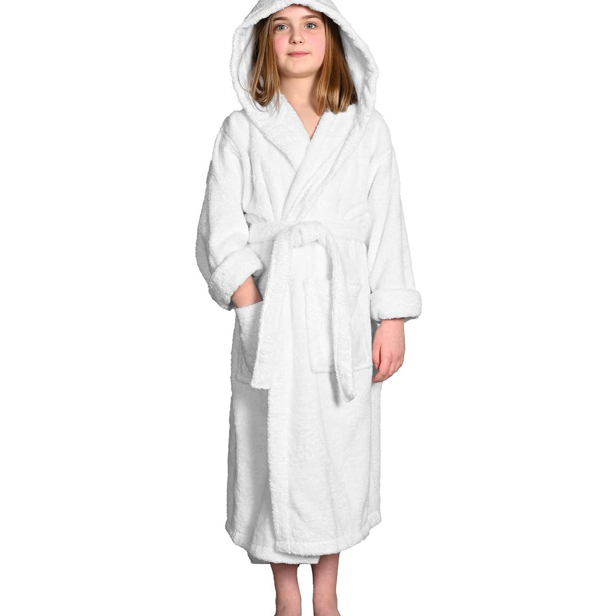 Sensei La Maison du Coton Peignoir Enfant à Capuche 400gr/m² Studio Fille