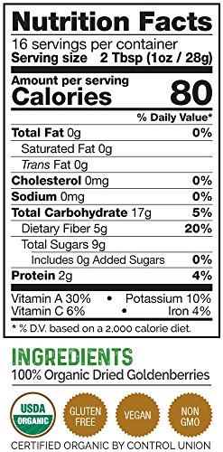 HerbaZest Goldenberries Dried Organic - Healthful & Delicious - Vegan & USDA Certified - 16oz (454g) - Perfect for Snacks, Baked goods, Yogurt, Cereal & Smoothies - Thumbnail 7