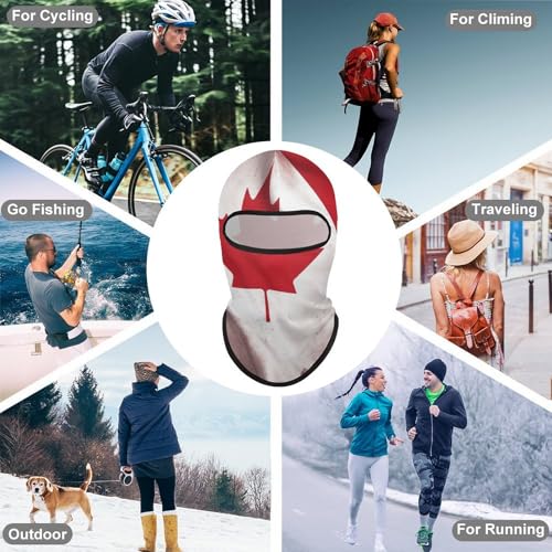 Máscara facial de balaclava con bandera canadiense para hombre y mujer, protección solar, transpirable, cubre todo el rostro y cuello para senderismo, ciclismo, correr y conducción miniatura 6