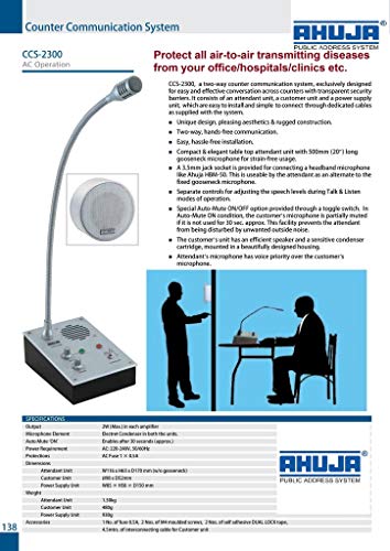 Image of Ahuja CCS-2300, 2-Way Counter Communication System