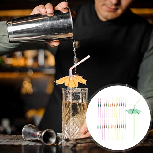 100 pitillos desechables con sombrilla decorativa miniatura 5