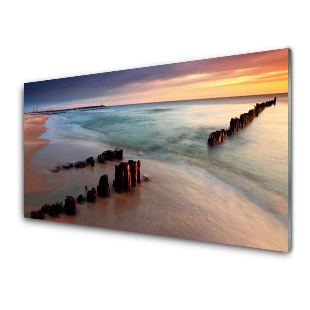 Impression sur Verre Trempé 100x50cm Tulup Tableau Décoration Déco Mural Moderne Design Plage