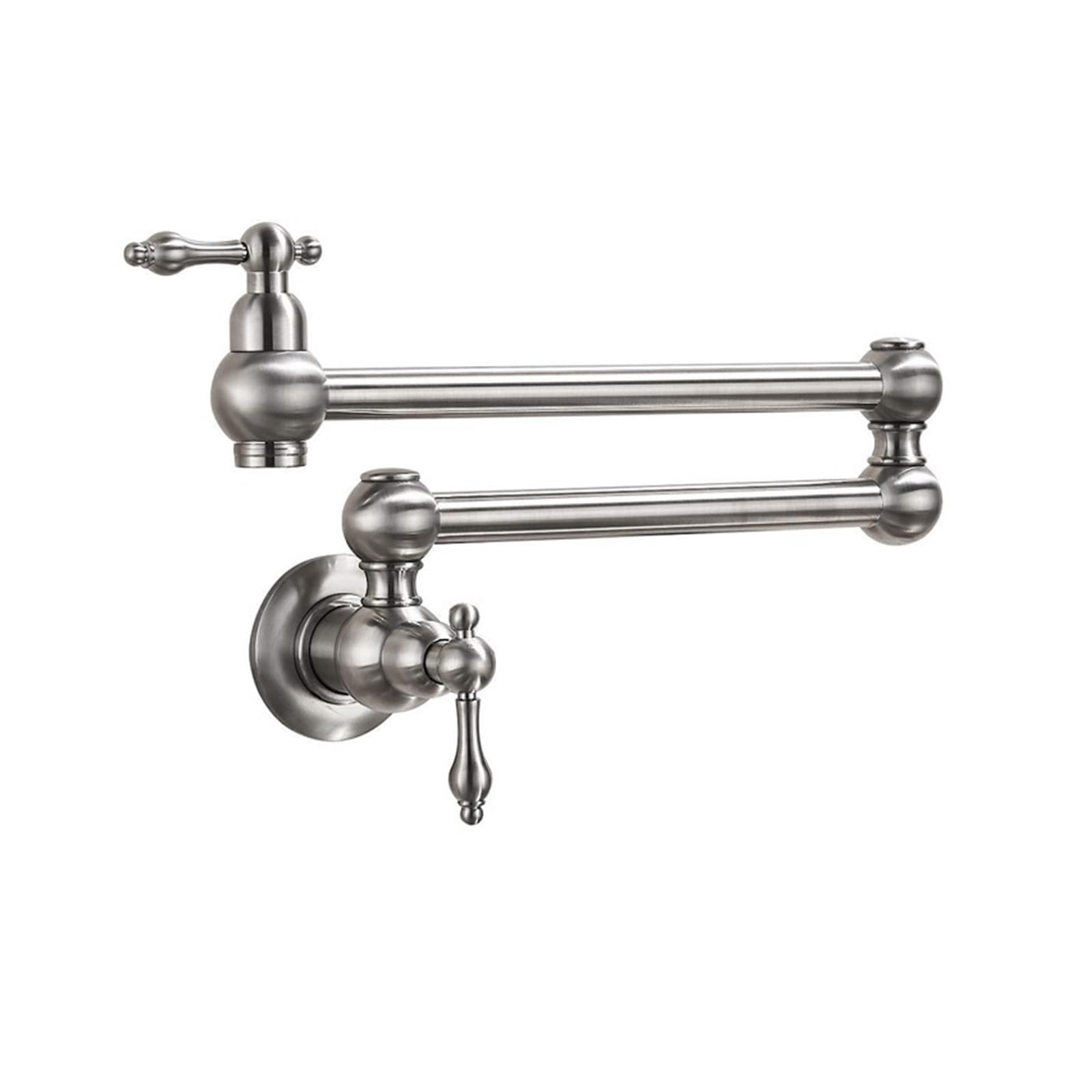 ZQFHSX Kitchen Sink Faucet, 1 Handle Hole Cold Water Folding Bathroom Faucet Ceramic Multiple hes(Brushed Nickel B)