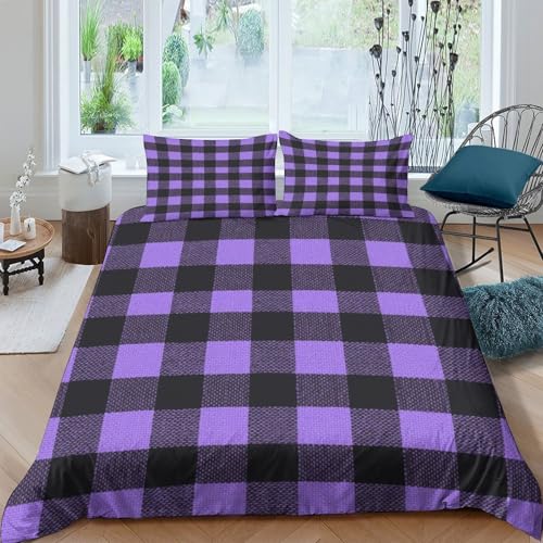 Parure de lit imprimée 3D résistante haut de gamme en microfibre violette douce