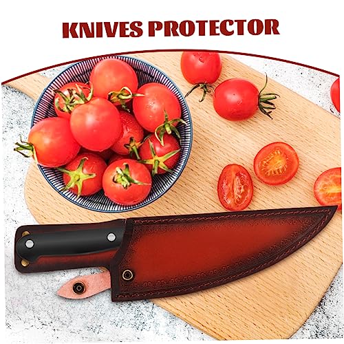 Protège lame couteau cuisine set de chef 3 pièces ABOOFAN étui cuir régénéré - 7