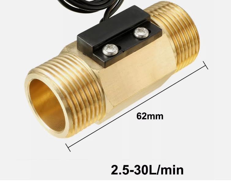 G3/4 Hall Effect Liquid Water Flow Sensor Switch Flowmeter Meter 2.5-30L/min